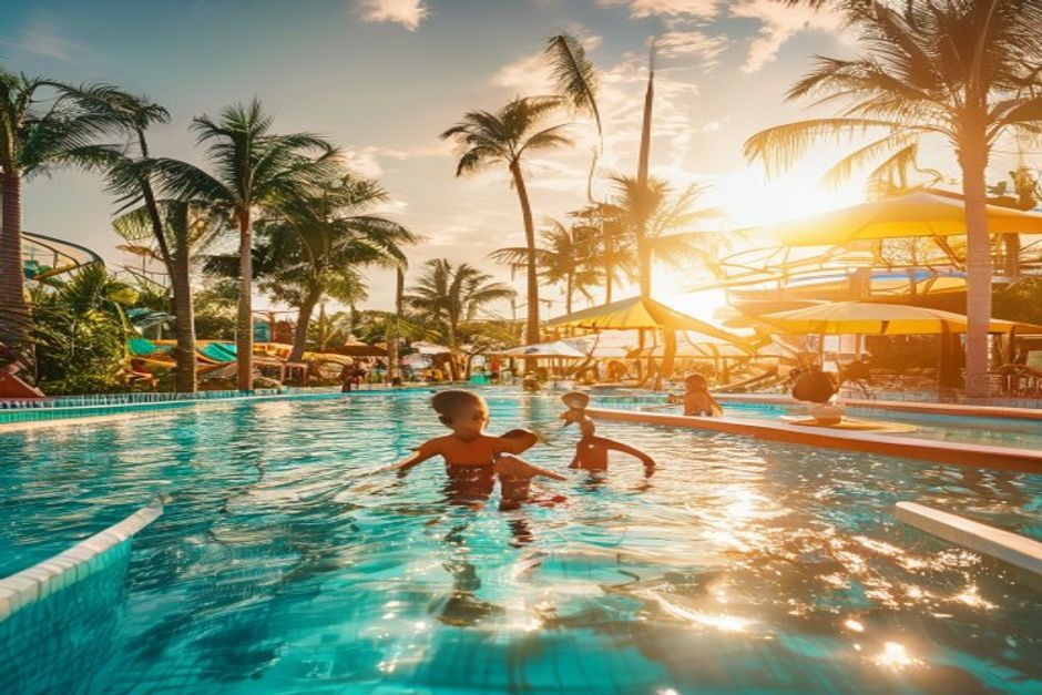 Beaches resort pool and beach area suited for families with babies and toddlers