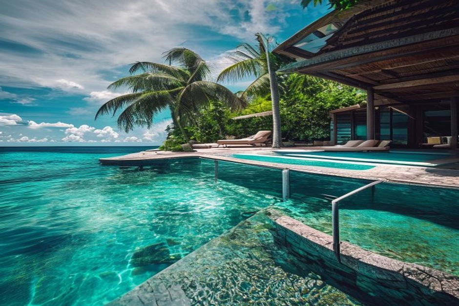 Luxury infinity pool with ocean views.
