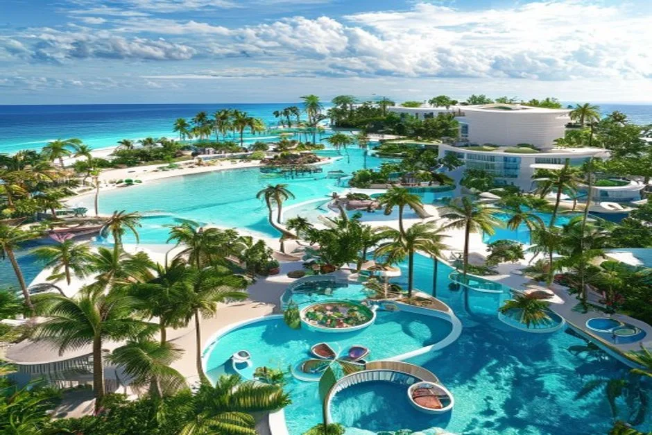 Sandals Dunn's River modern architecture and river views