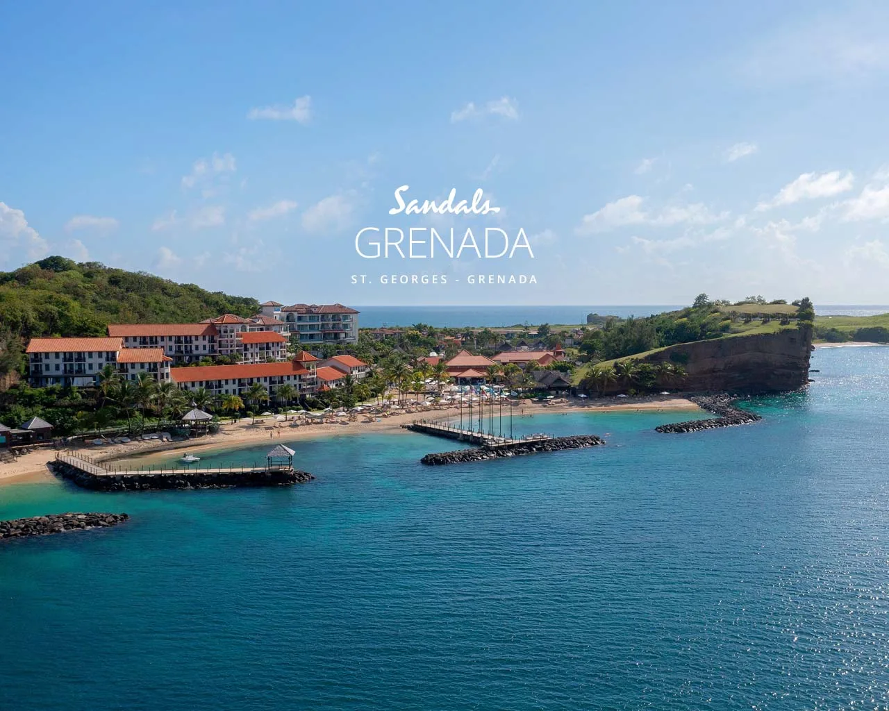 Sandals airport transfer and arrival logistics at tropical resort entrance