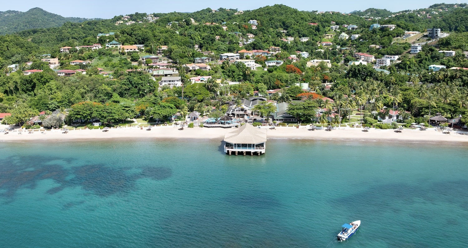 Sandals Halcyon Beach aerial view