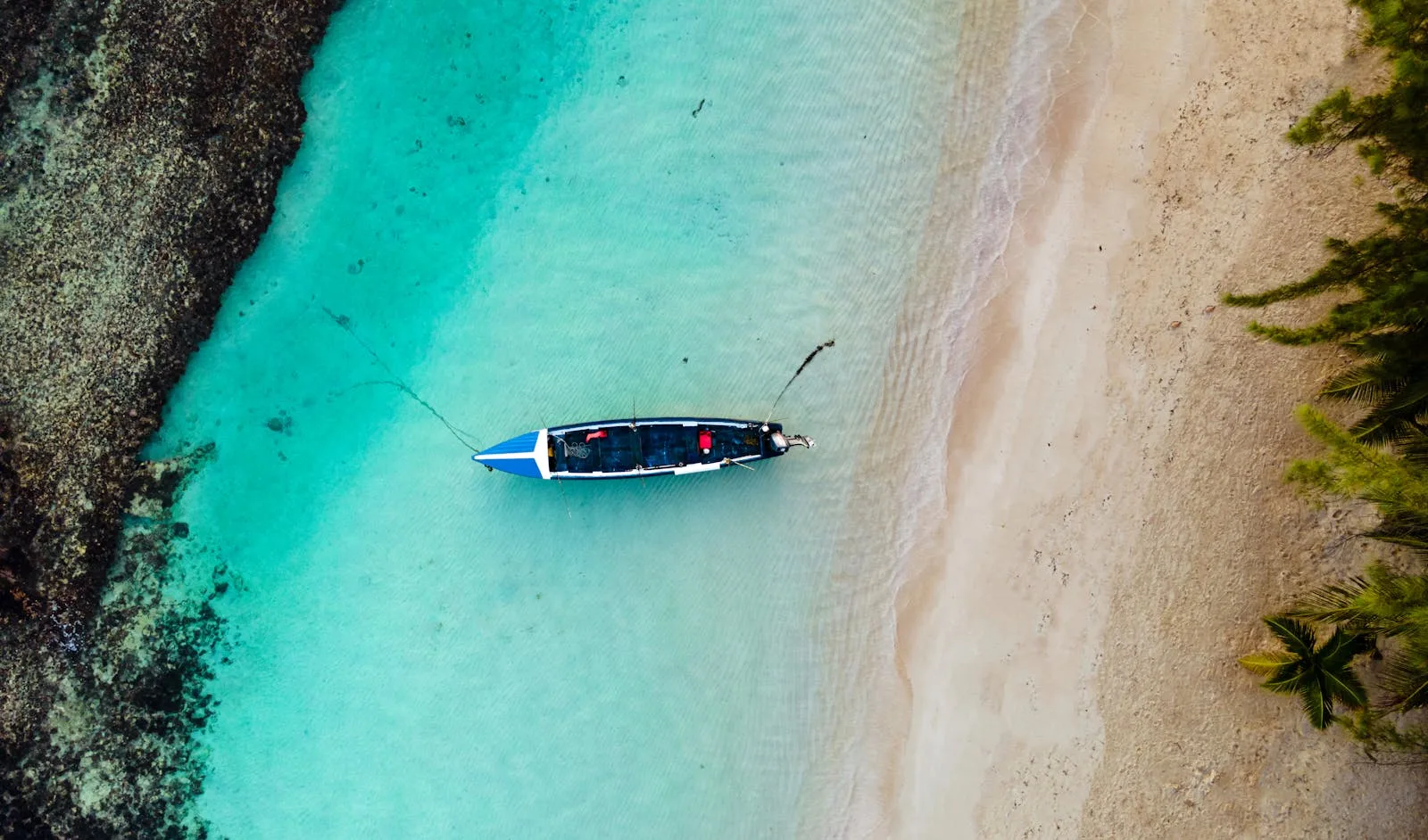Adventure excursion with couple exploring tropical location