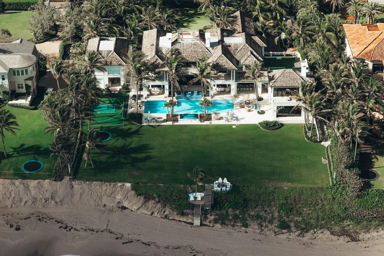 Sandals Grande St. Lucian aerial showing peninsula and Pigeon Island backdrop