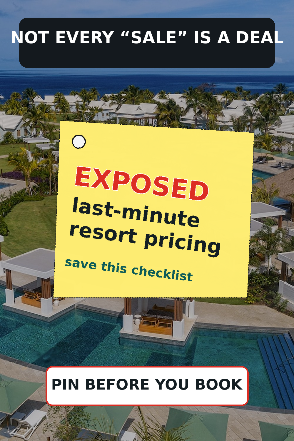 Exposed price graphic showing the real cost breakdown of a Caribbean all-inclusive honeymoon — nightly rate plus taxes, fees, and transfers